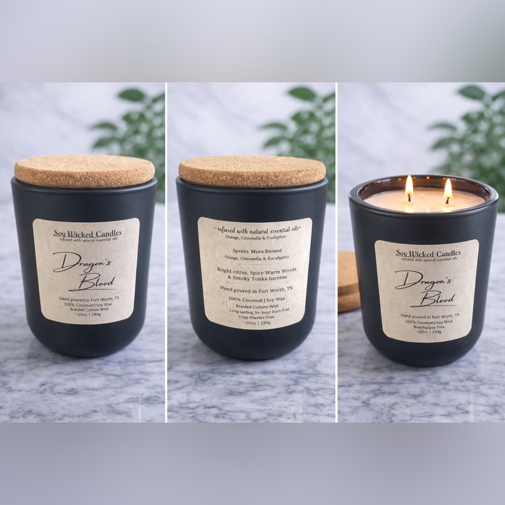 “Dragons Blood”| Luxury 100% Soy Matte Vessel | Clean Burning